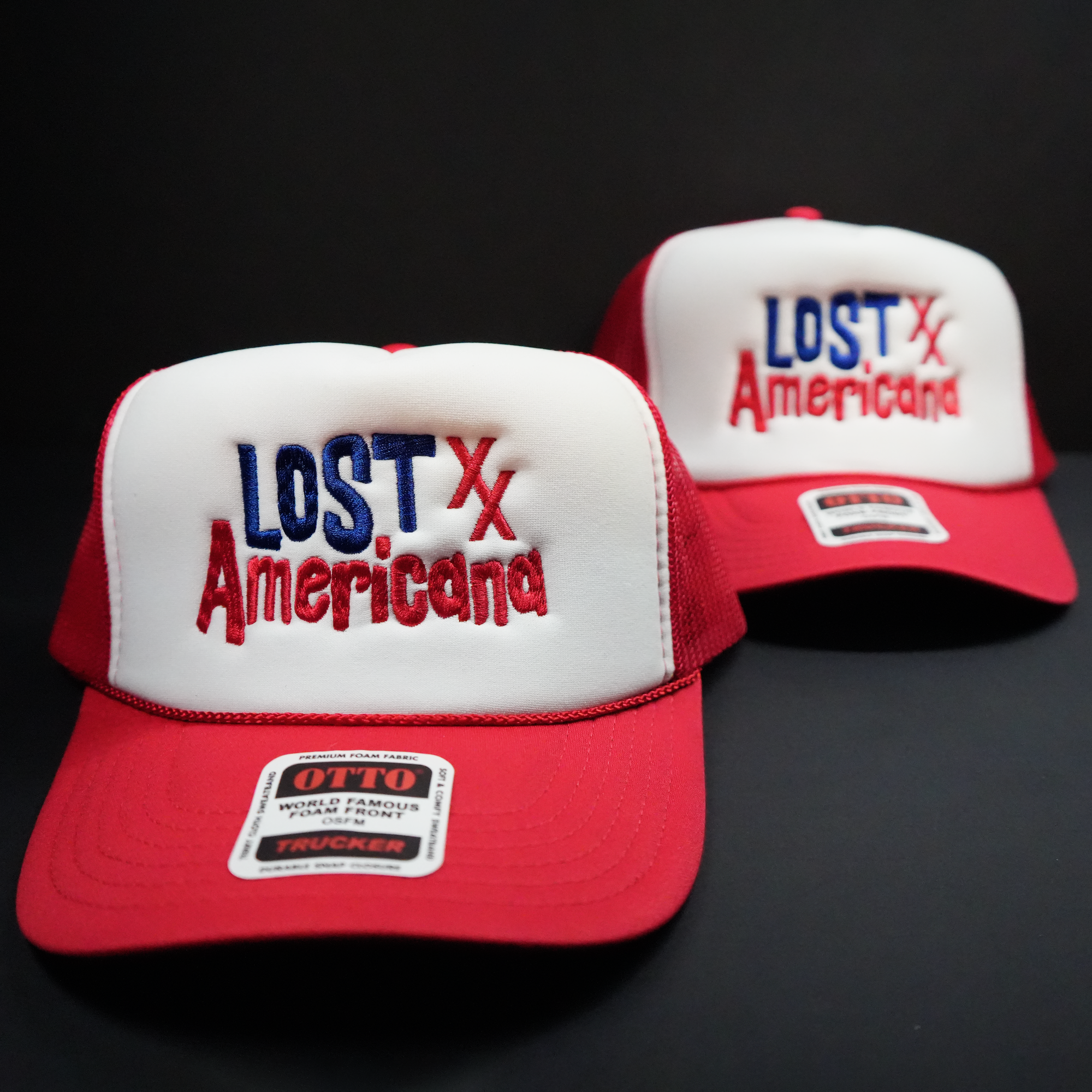 Red & White Lost Americana Otto Foam Trucker Hat