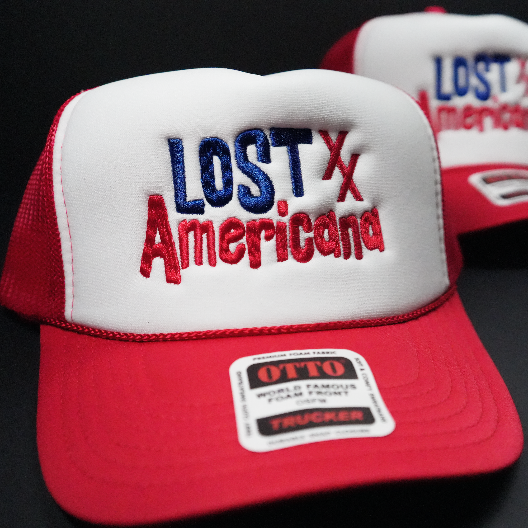 Red & White Lost Americana Otto Foam Trucker Hat