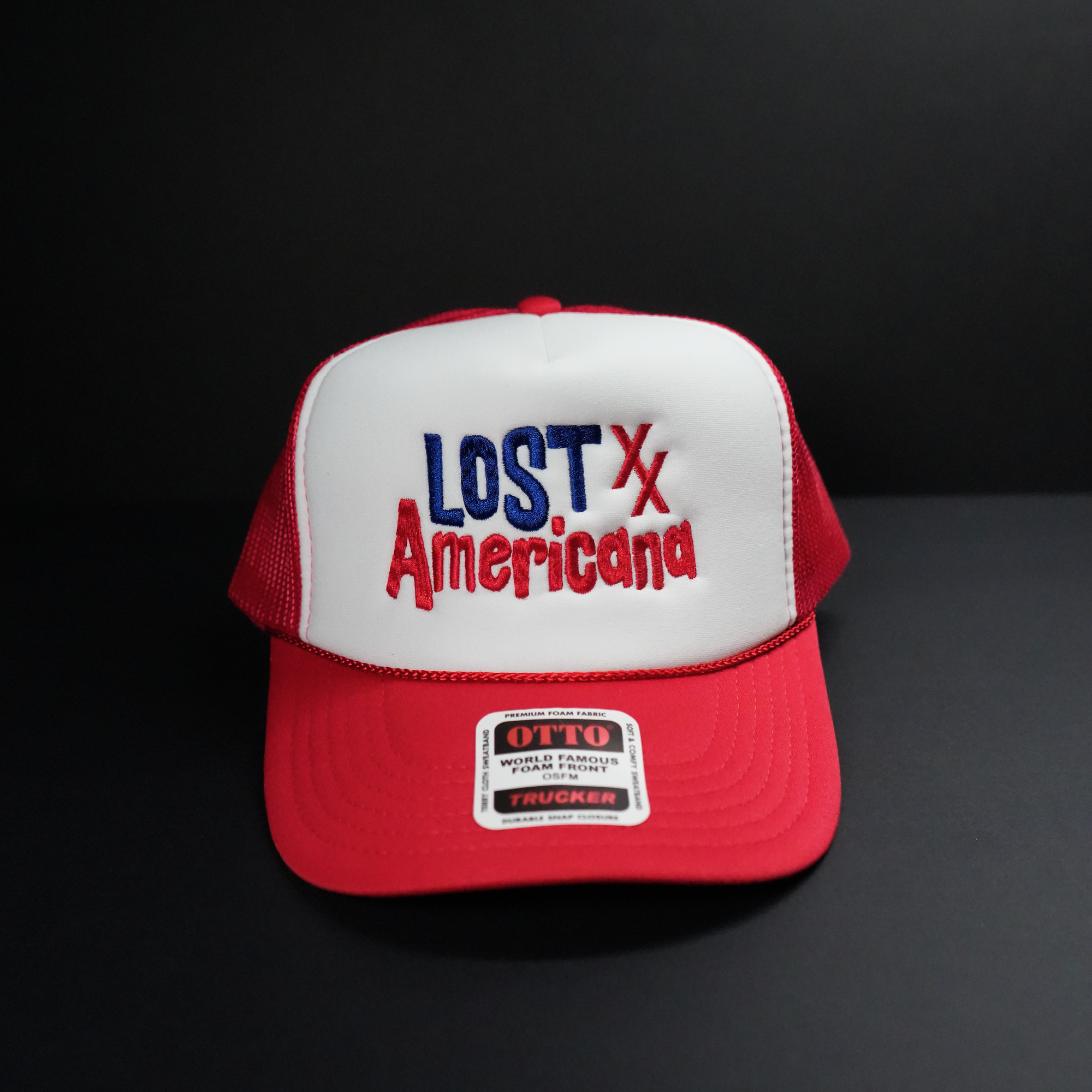 Red & White Lost Americana Otto Foam Trucker Hat