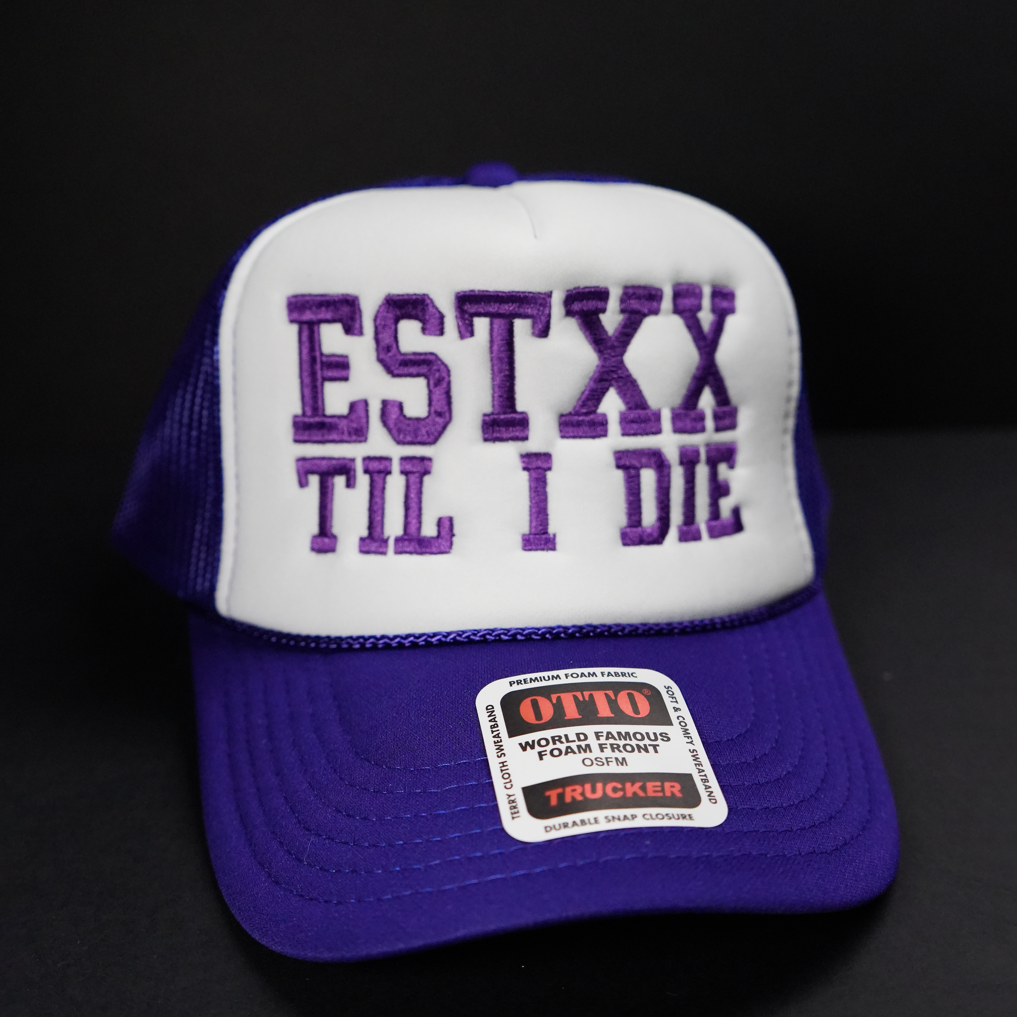 Purple ESTXX Til I Die Otto Foam Trucker Hat