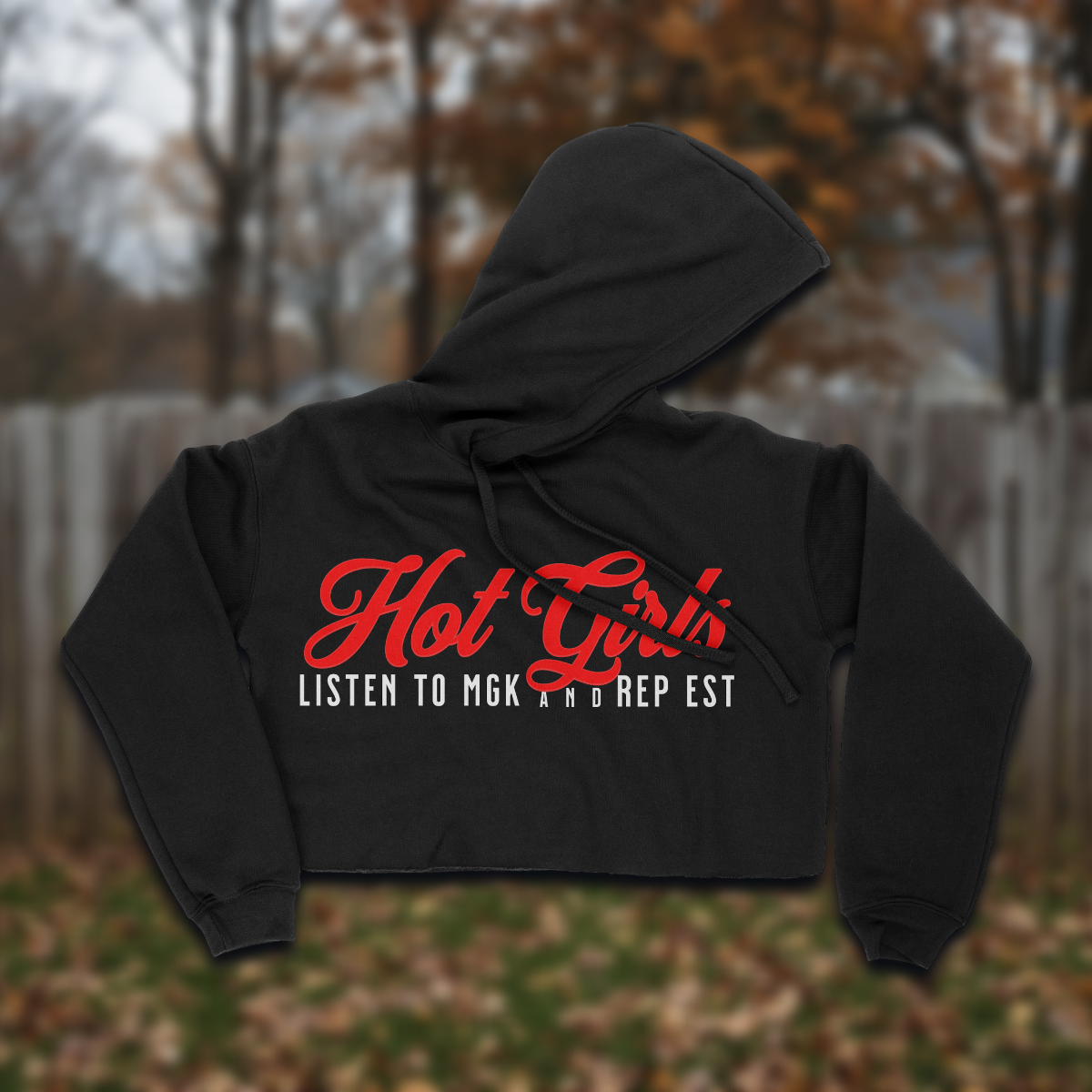 Hot Girls Listen to MGK Women's Cropped Fleece Hoodie